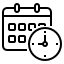 Calendar and clock icon