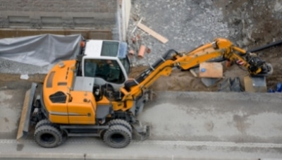 Photo of yellow earth moving equipment