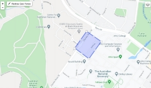 Image of map with geofence digital fence