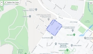 Image of map with geofence digital fence