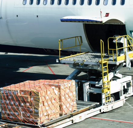 Cargo loading on airplane