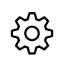 settings gear in black
